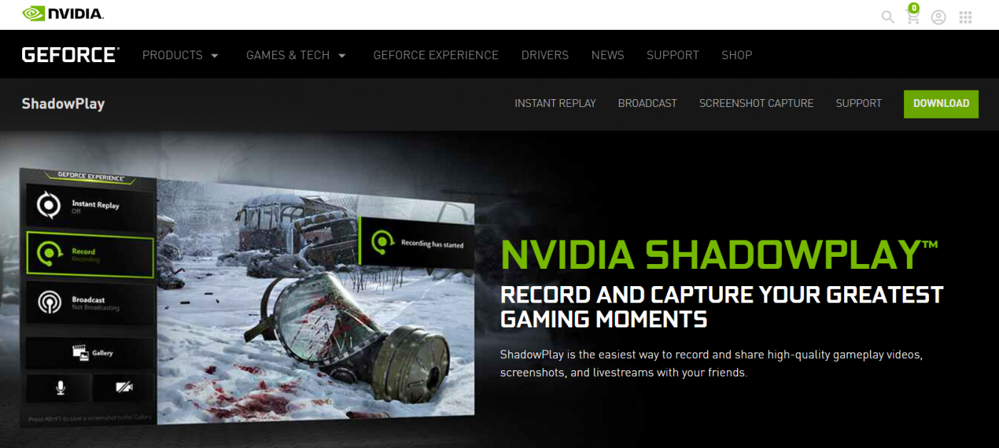 nvidia shadowplay live streaming software